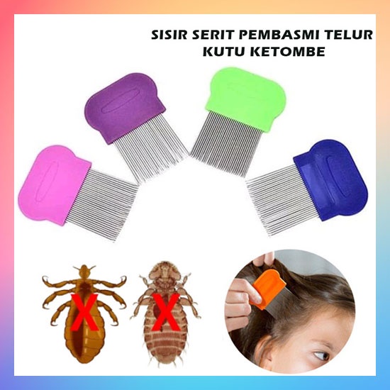 Sisir Serit Sisir Kutu Rapat Ajaib Pembasmi Ketombe Telur Kutu Logam Besi Pendek Stainless Comb Murah