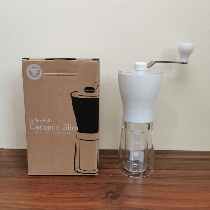 Hario Ceramic Slim Grinder Matte White MSS-1-MW-V Manual Coffee - Kopi