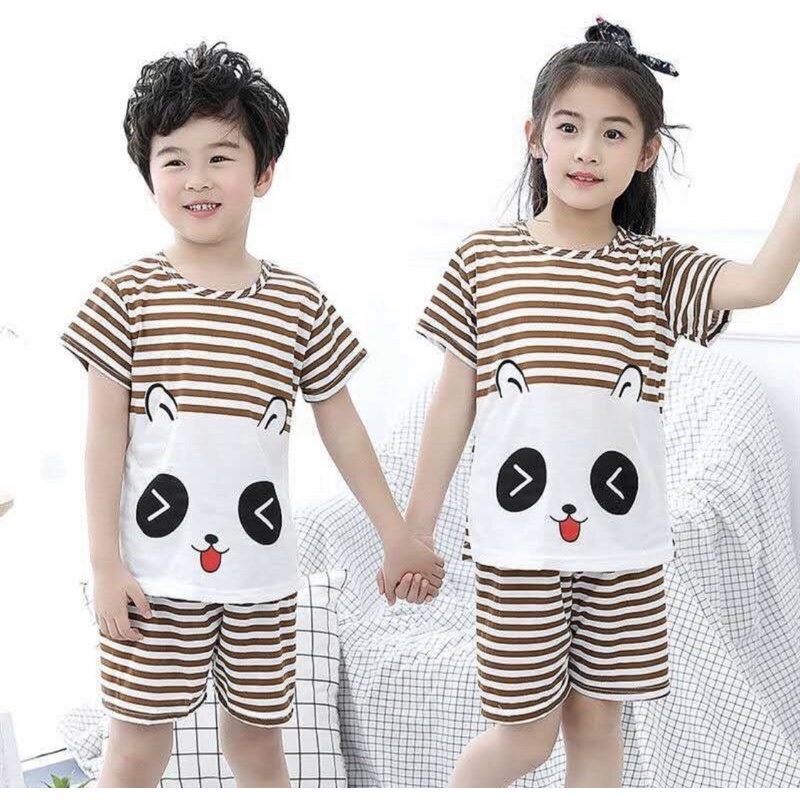 BAJU SETELAN ANAK 3-6THN IMPORT PIYAMA KIDS KAOS SPANDEX PREMIUM CELANA PENDEK MOTIF READY UNISEX