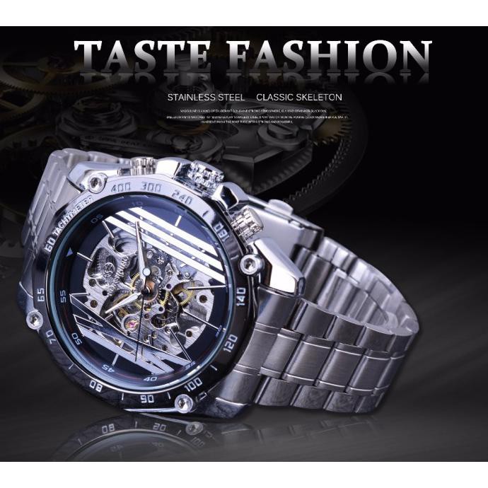 Forsining Transparan Otomatis Tangan Dial Jam Pria Sport Untuk Stainle Rr76Oyyq8F