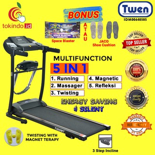 Treadmill Elektrik MultiFungsi Twen T500MT Black | Shopee