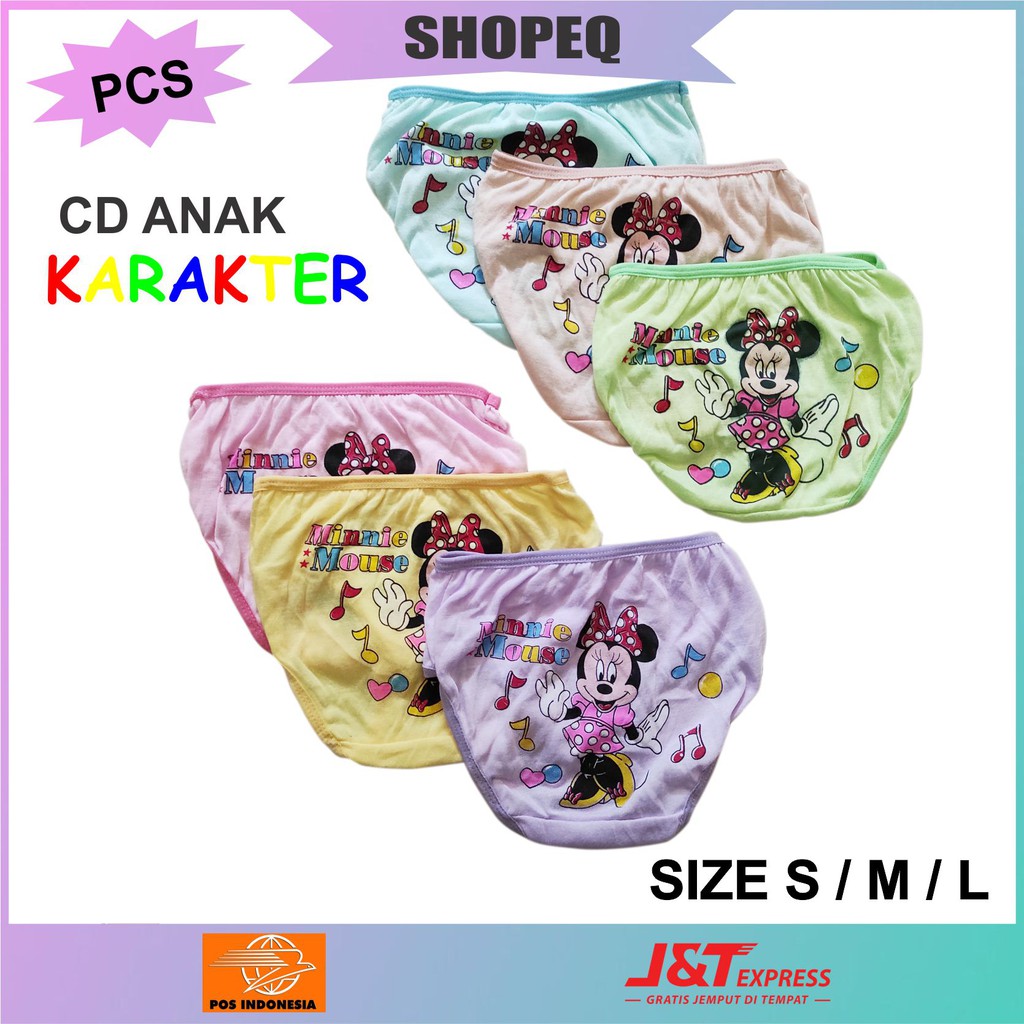 6 PCS CELANA DALAM ANAK KARAKTER ESSEN CERIA S M L