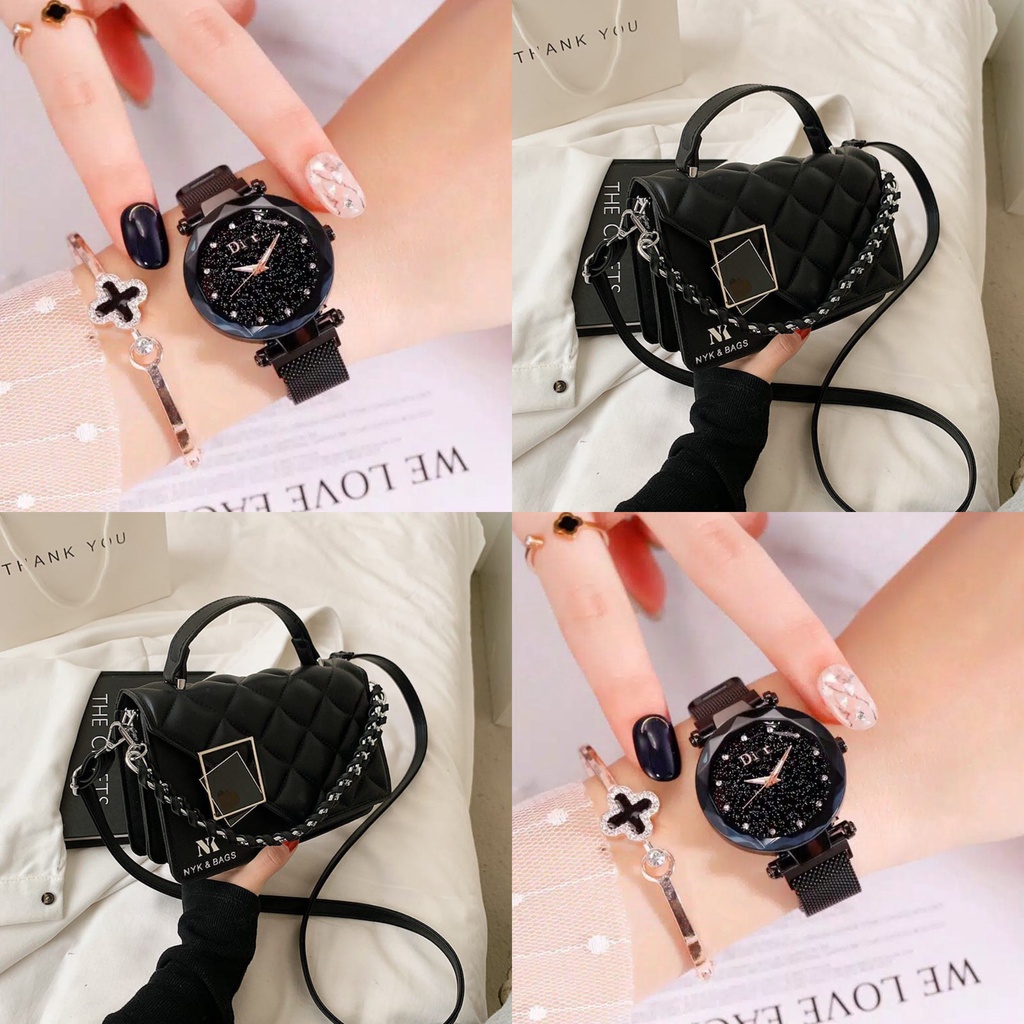 paket combo set murmer tas keren dan jam tangan import