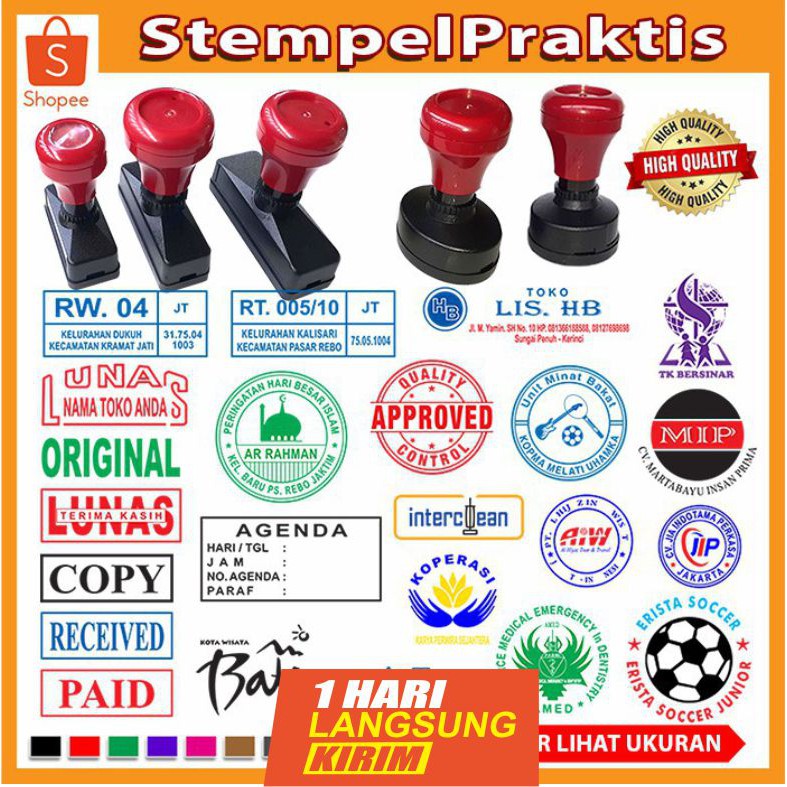 

Stempel Perusahaan, logo, nama tandatangan, lunas stample flash stemple praktis