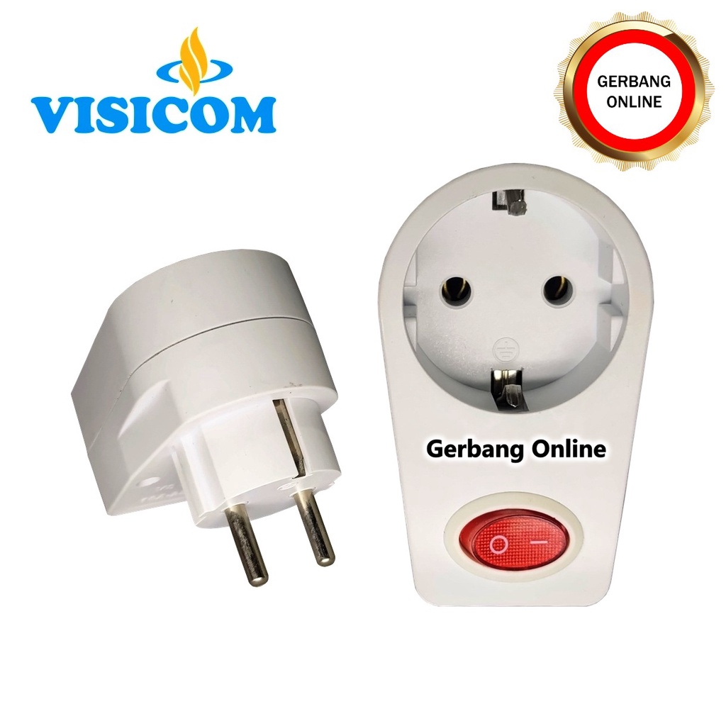 Steker Stop Kontak Arde 1 Lubang Dengan Saklar VISICOM VS-424P