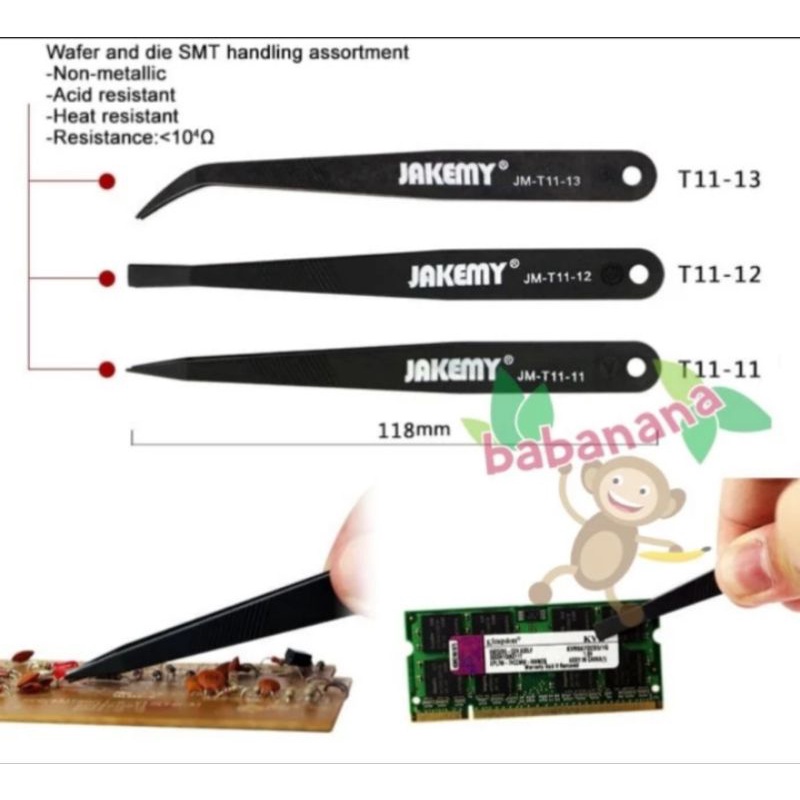 Jakemy JM-T11 pinset tweezer penjepit pencapit anti static