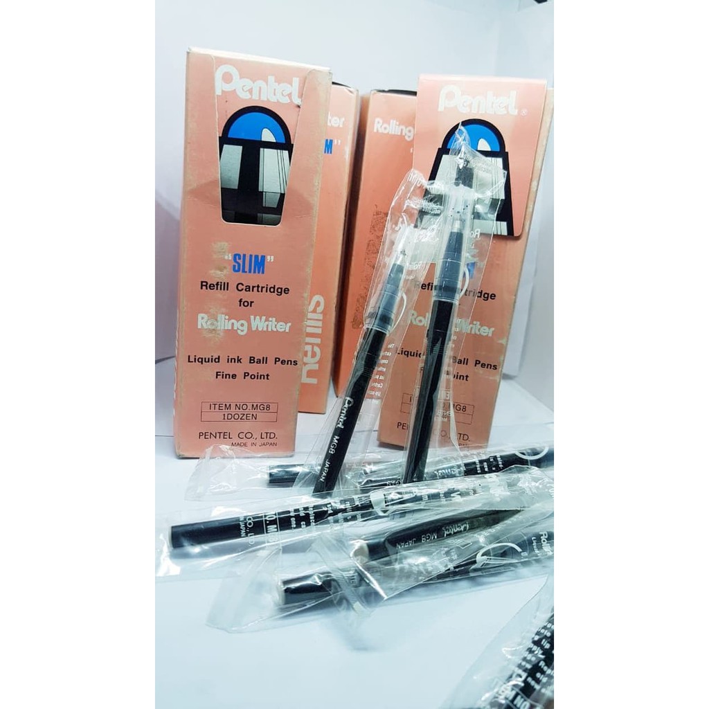 

ISI PULPEN PENTEL MG8 REFILL BOLPEN PEN PENA BALLPOINT ATK MURAH HITAM BIRU