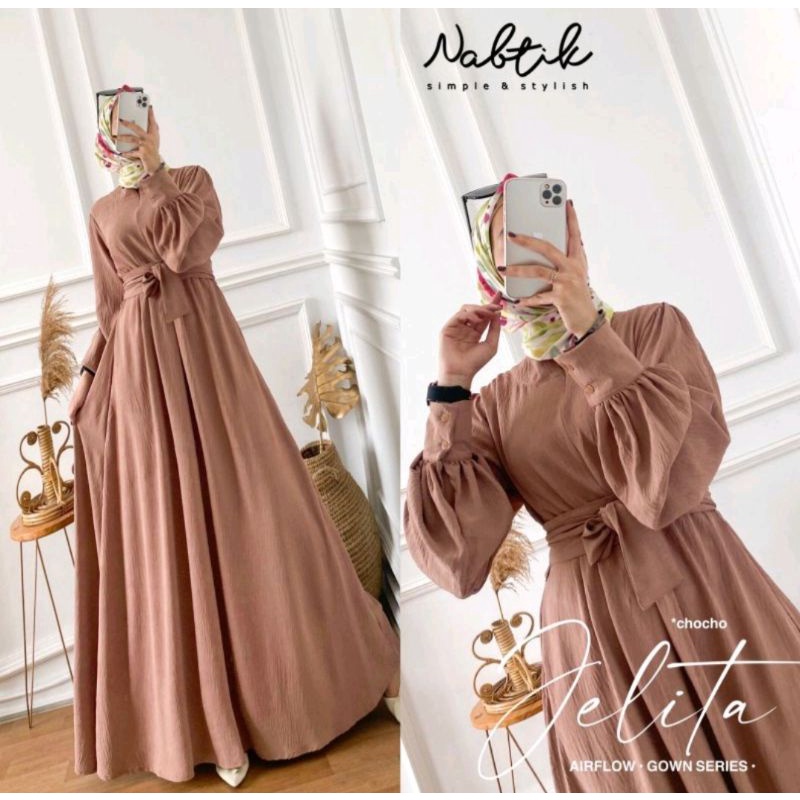 GAMIS MUSLIMAH (NEW)JELITA MODEL ELIF GWAN SERIES DRESS MAXI bY NABTIK