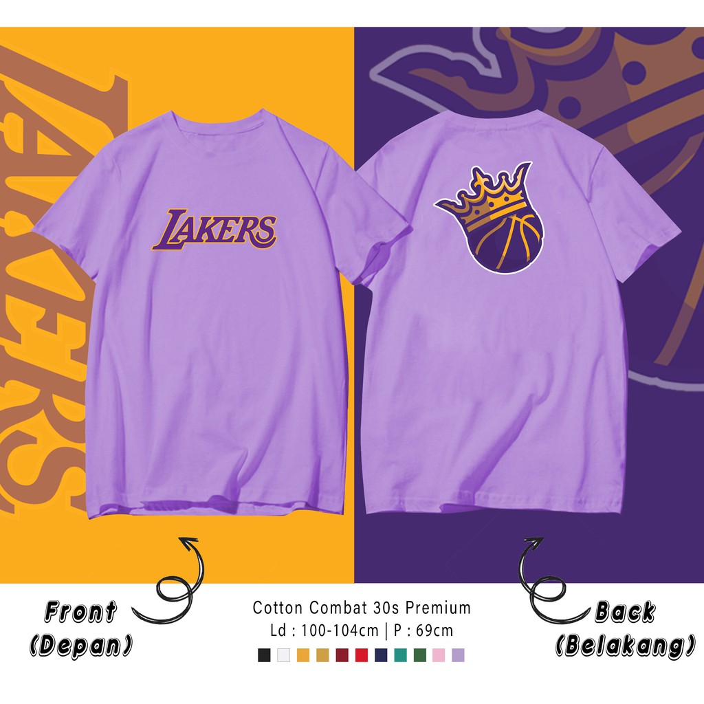 LAKERS BASKET  / TERMURAH BAJU KAOS KATUN WANITA/ PRIA UNISEX LENGAN PENDEK / TUMBLR TEE /  OVERSIZE