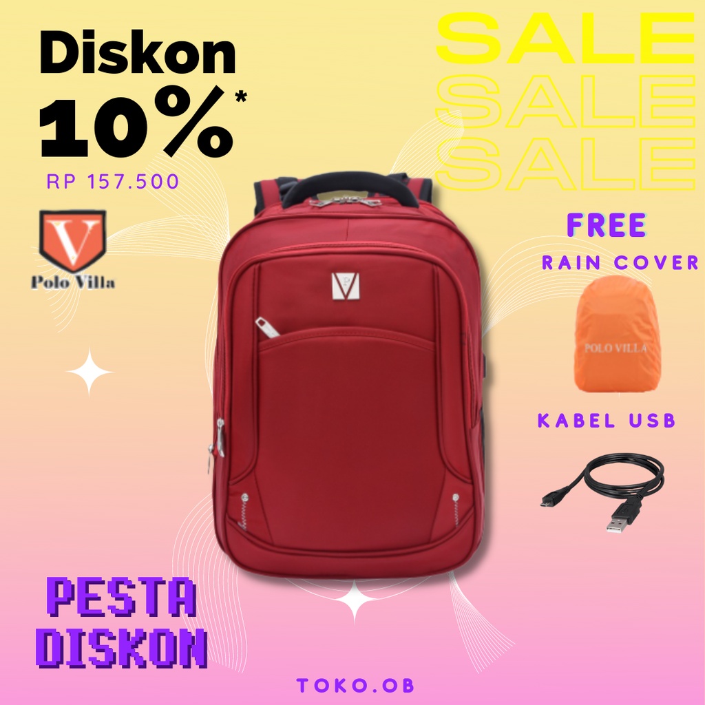 (Toko OB) Tas Murah Sekolah Polo Villa Royal Brachiation 18005 - 35 Liter - 4 Warna Ransel Fashion