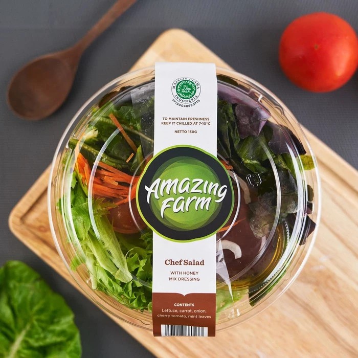 

Chef Salad with Honey Mix Dressing 150 gram Amazing Farm