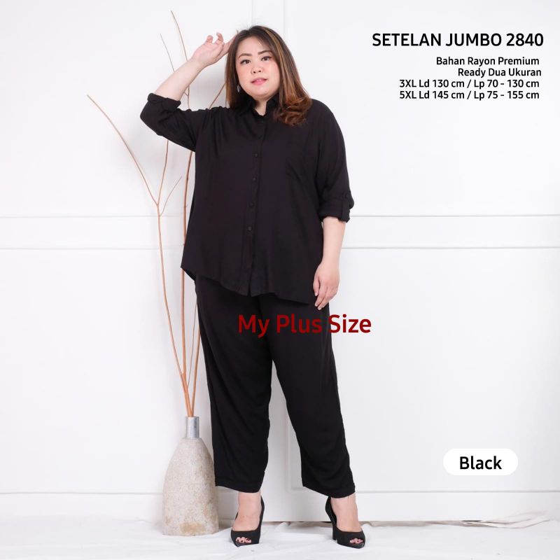 Setelan Rayon Polos super jumbo 2840,Ld 130 &amp; 145 cm