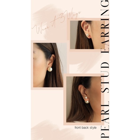 Ark.co - Annaheim pearl earrings anting (single &amp; double) multiway mutiara basic