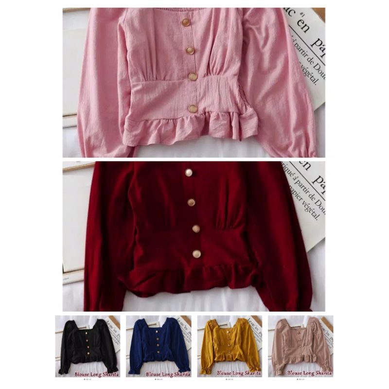 BLOUSE KOREA LONG Sharita TOP wanita kekinian Terbaru