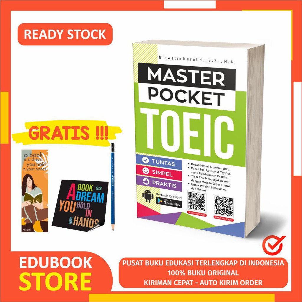 

MASTER POCKET TOEIC - CEMERLANG PUBLISHING - BONUS BOOKMARK, PENSIL 2B, STIKER