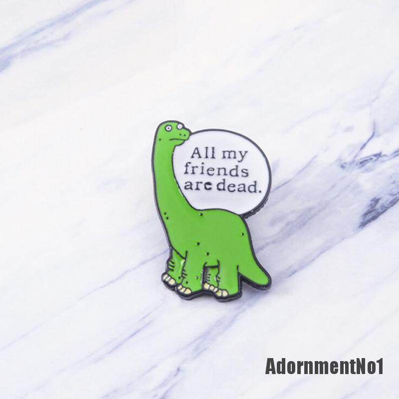 (Adornmentno1) Bros / Pin Bahan Metal Desain Dinosaurus Hijau Enamel Untuk Aksesoris Pakaian