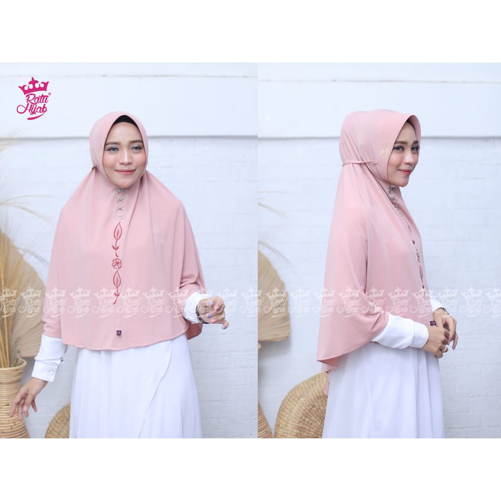 JILBAB JERSEY BORDIR PREMIUM ORI BY RATU HIJAB / BERGO TALI SIRIA