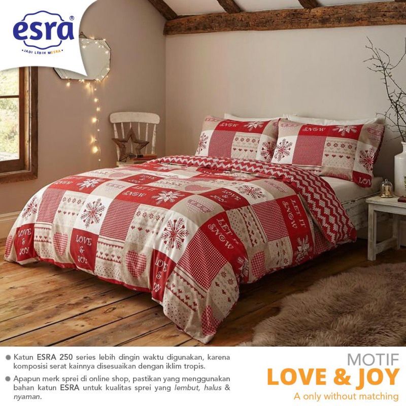 Sprei Katun motif Natal Santa, Pinguin , Love Joy