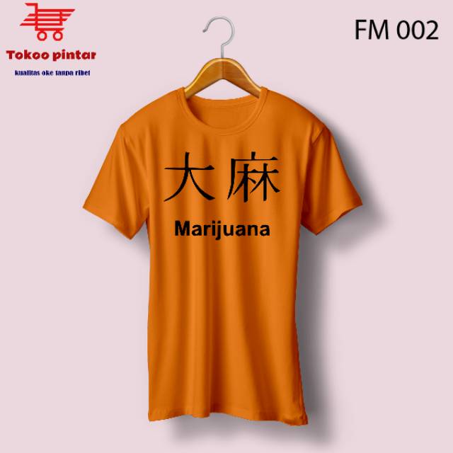 kaos Costume/baju distro unisex pris/wanita. Mandarin - marijuana
