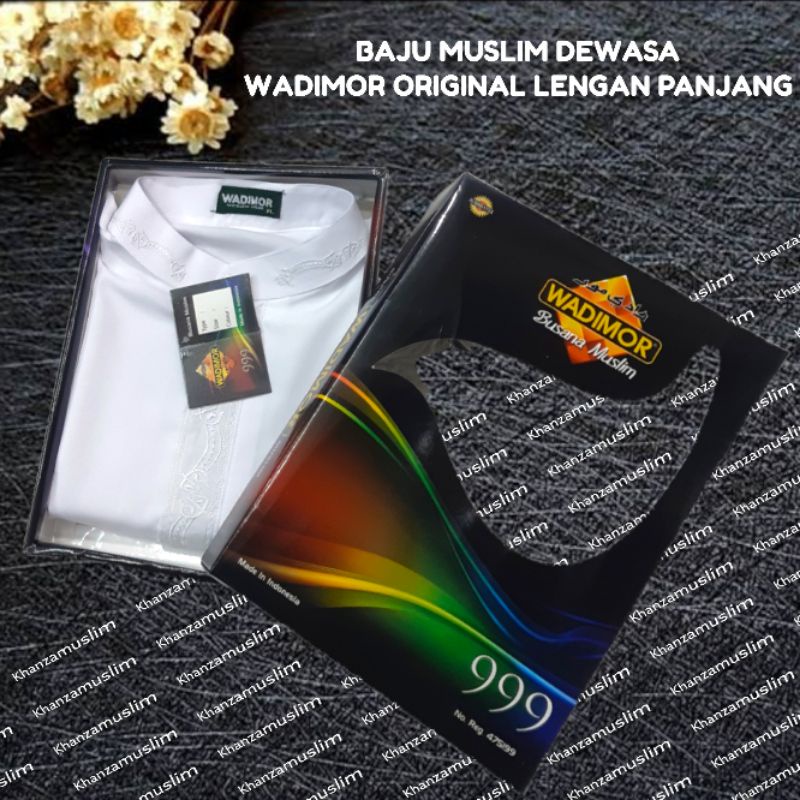 BAJU KOKO WADIMOR PUTIH ORIGINAL |BAJU MUSLIM PRIA LENGAN PANJANG ORIGINAL