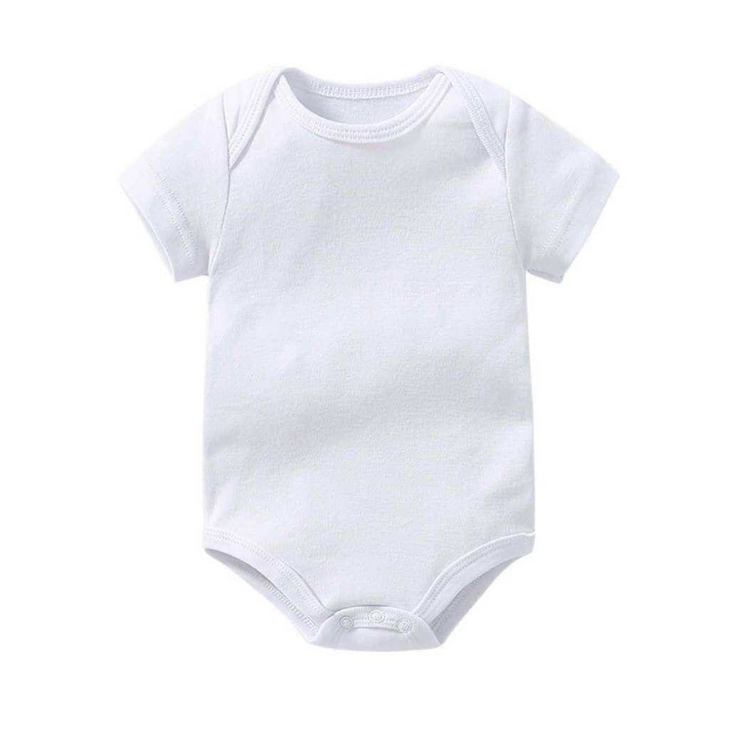 LID9060 - 5 in 1 Jum.per Bayi Lengan Pendek Putih Polos Soft &amp; Comfortable Cotton