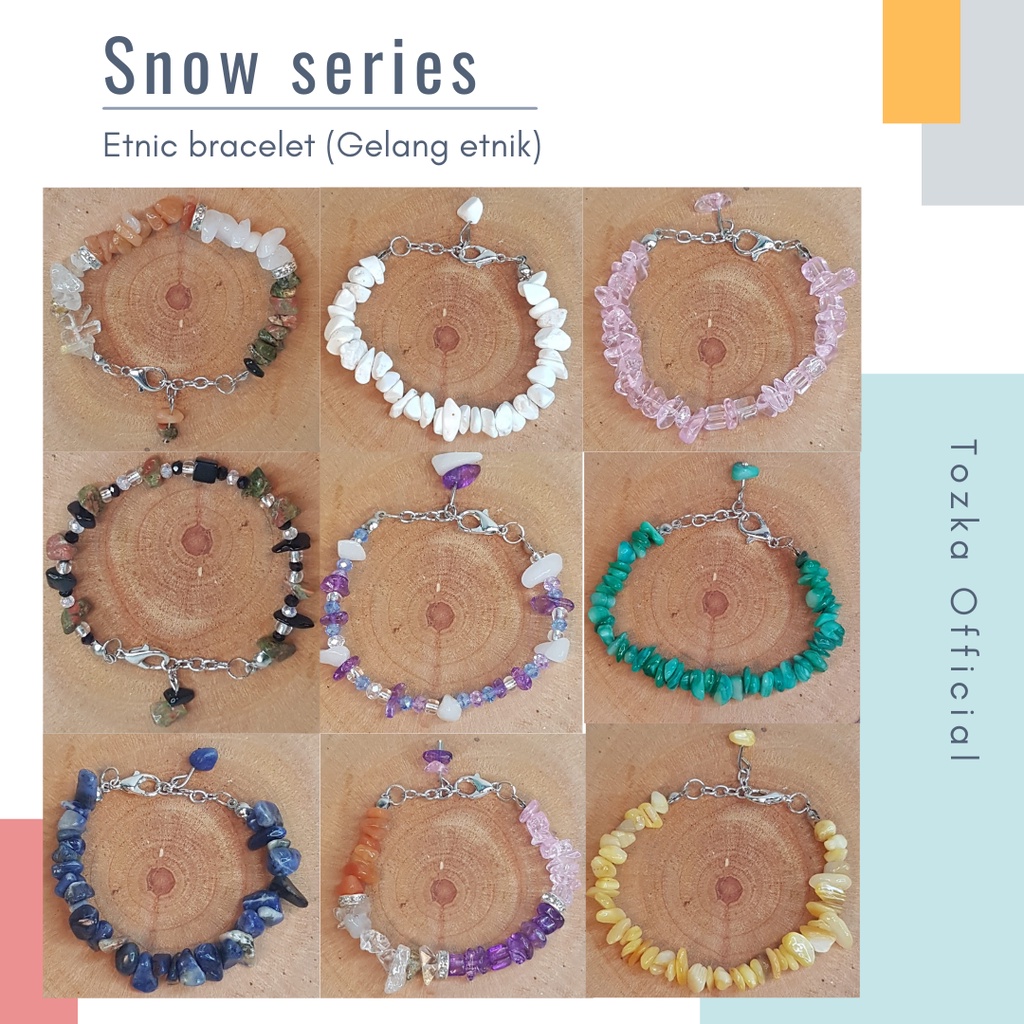 [Snow] Gelang manik I Stone &amp; sand Bracelet I Gelang Wanita I Gelang Fashion I Gelang Tangan