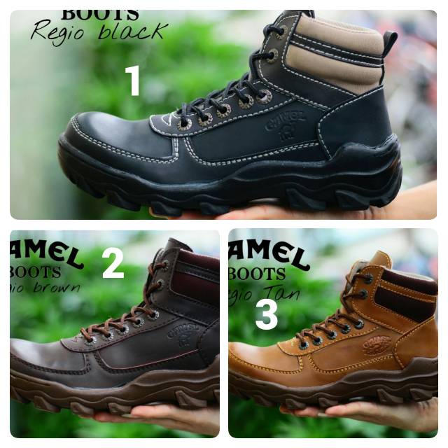 SEPATU BOOTS SAFETY CAMEL ORIGINAL - KERJA - PROYEK - LAPANGAN - OUTDOOR - HIKING - TRACKING - KETS