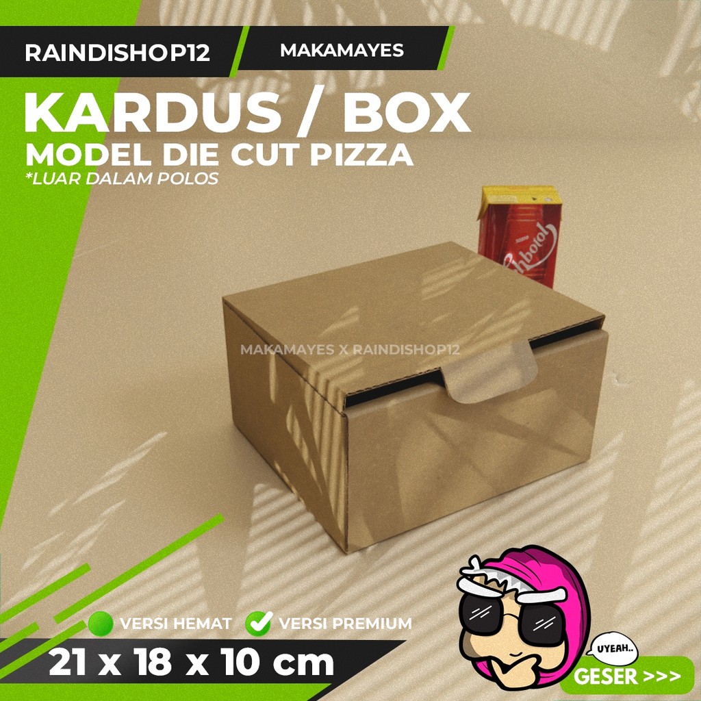 

(MIN 5 PCS) BOX 21 X 18 X 10 CM KARDUS DIE CUT PIZZA KEMASAN PACKAGING KADO