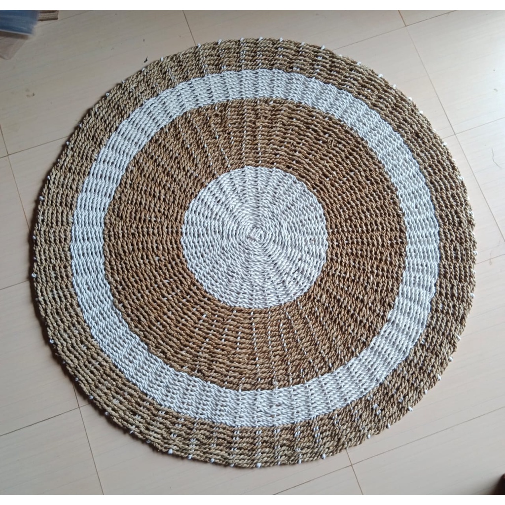 COD Rug Anyaman Seagras/Karpet Seagras Bulat /Floor Mat 100cm Murah