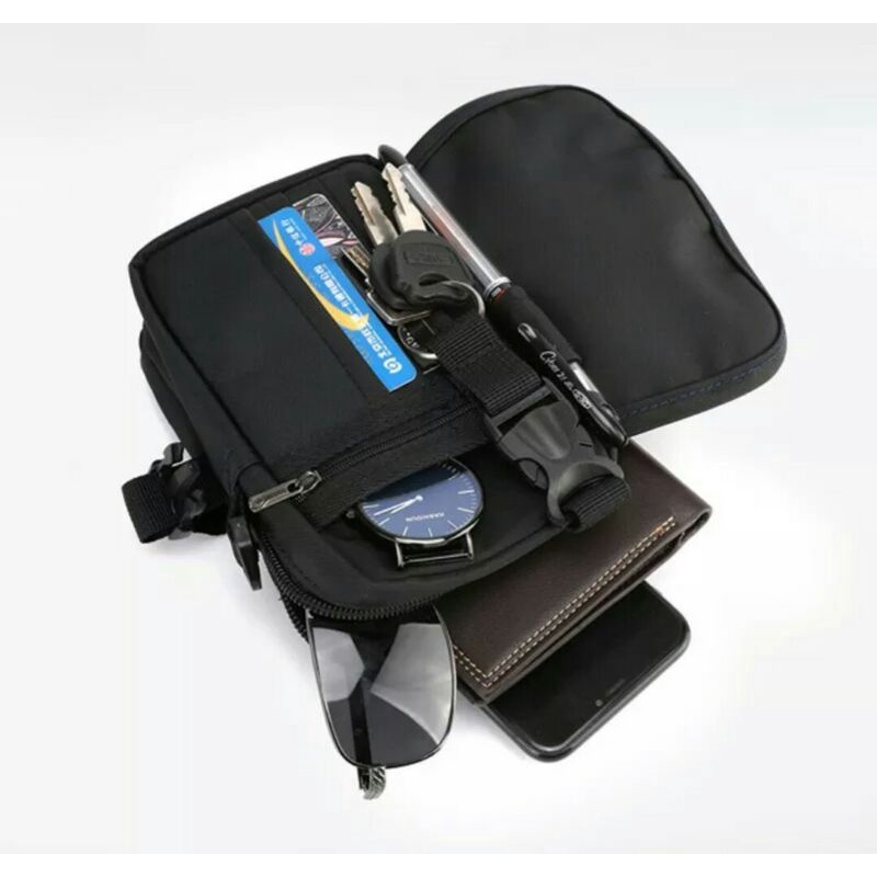 Tas Selempang Pria Multifungsi / Tas pinggang Pria / Tas HP / Hanging wallet