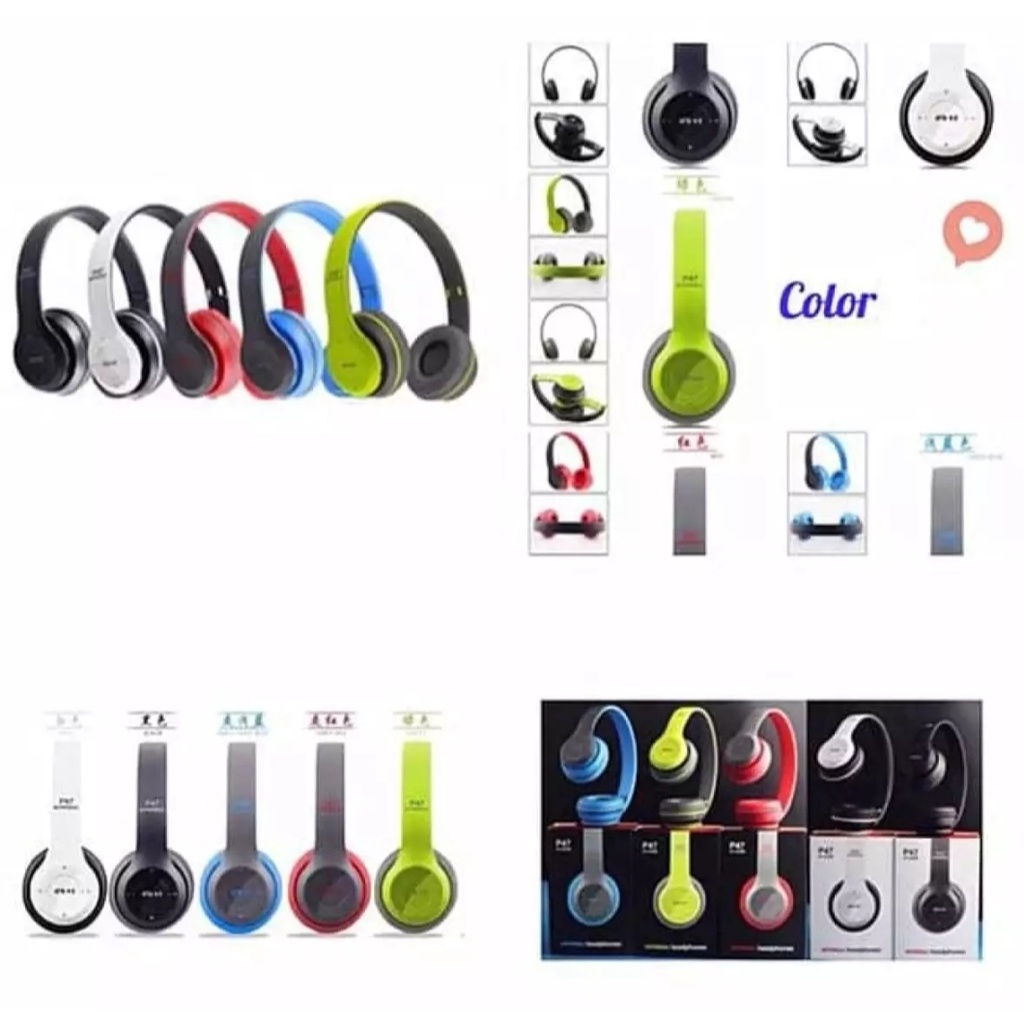 P47 BLUETOOTH HEADSET BANDO GAMING WIRELESS SUPER BASS / HEADSET BLUETOOTH P47 PRO / HEADPHONE WIRELES