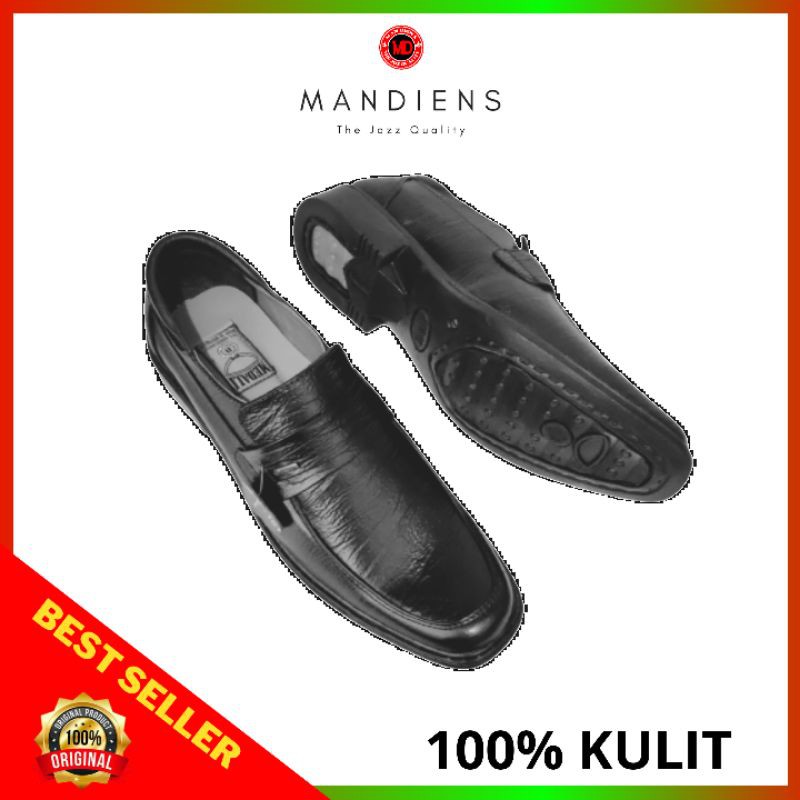 Mandiens - Sepatu Pantofel Kulit Asli Medali BJ161 Export Quality