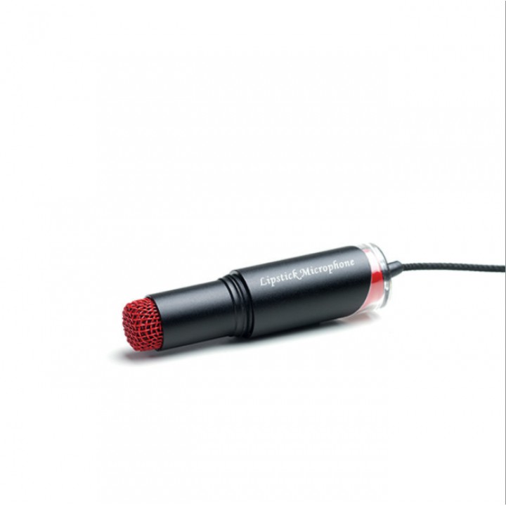 Mini Portable Lipstick Shape Microphone 3.5mm Jack - Red