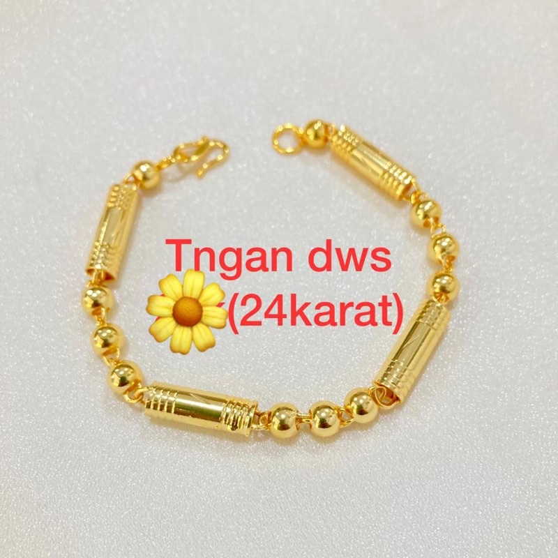 Gelang Motif Bambu Emas 24k Suping