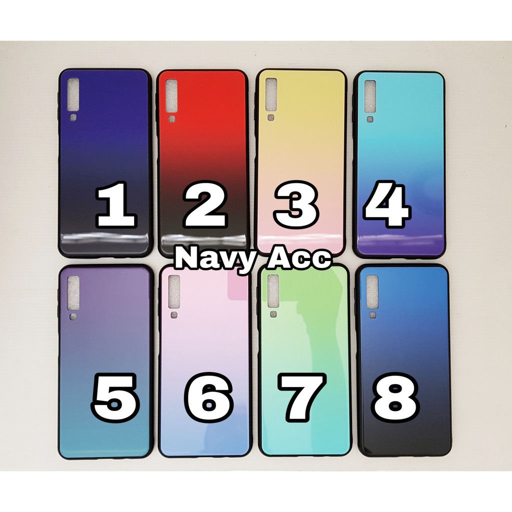 Glass Case Gradiante Samsung A7 2018 - A9 2018 -  Glass Back Case A750 - A9