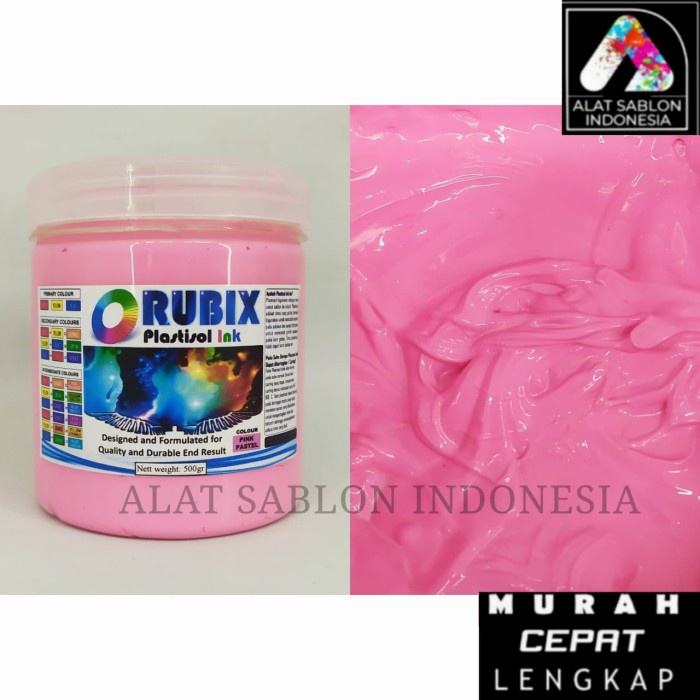 

Bergaransi Tinta Sablon Plastisol Rubix Baby Pink 500Gr Hemat