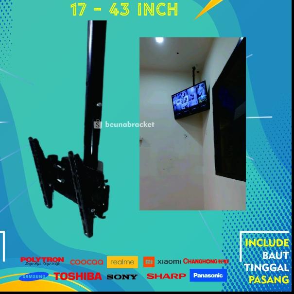 ◊ Bracket Tv Gantung 43 - 17 Inch Braket Tv 42 40 32 24 21 17 Breket Tv Ceiling Plafon ✧