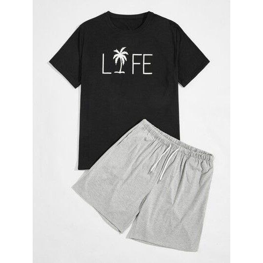 Clothing May - 1 Set Life One Set 1 Set One Set Oneset Satu Pasang Satu Setel Fashion Sepasang Kaos Koas Set Boxer Distro Kekinin T Shirt Tshirt T-Shirt Premium Murah Unisex Sablon Dtf Murah Celana Pria Pendek Tali Kolor Bokser