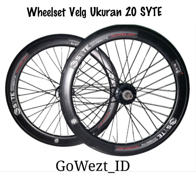 Wheelset Velg Sepasang Sepeda Ukuran 20 SYTE Alloy Hitam ST-D846 | High Quality