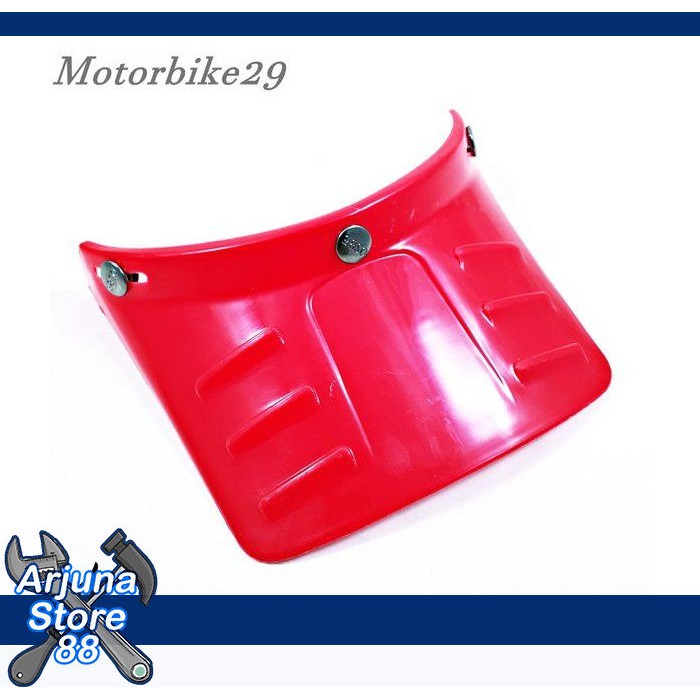 Pet Topi Helm Vintage Bogo Panjang Merah Helm Retro Motor