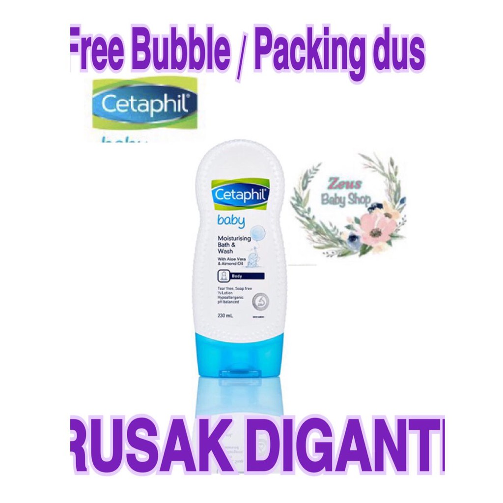 Cetaphil Baby Moisturising Bath And Wash 230ML - 400ML FREE BUBBLE dan DUS