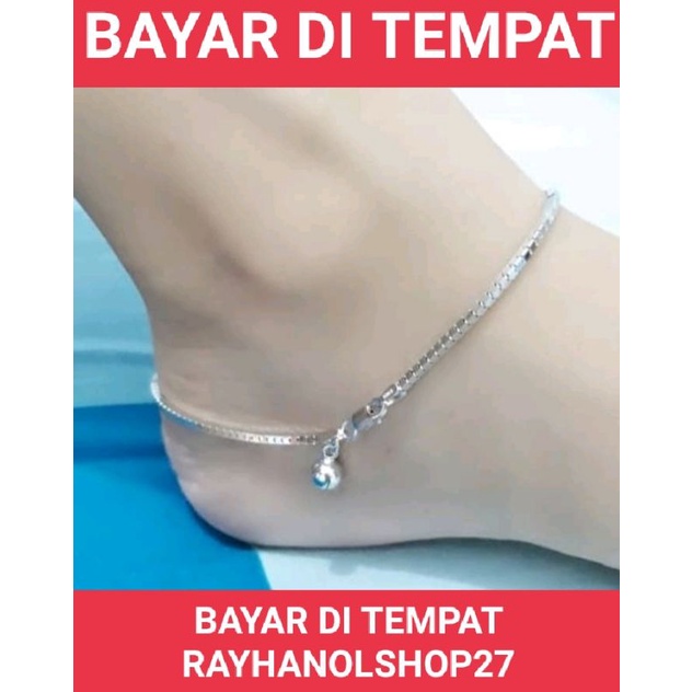 Perhiasan wanita titanium Gelang kaki Milano Cristal putih lapis emas putih anti karat