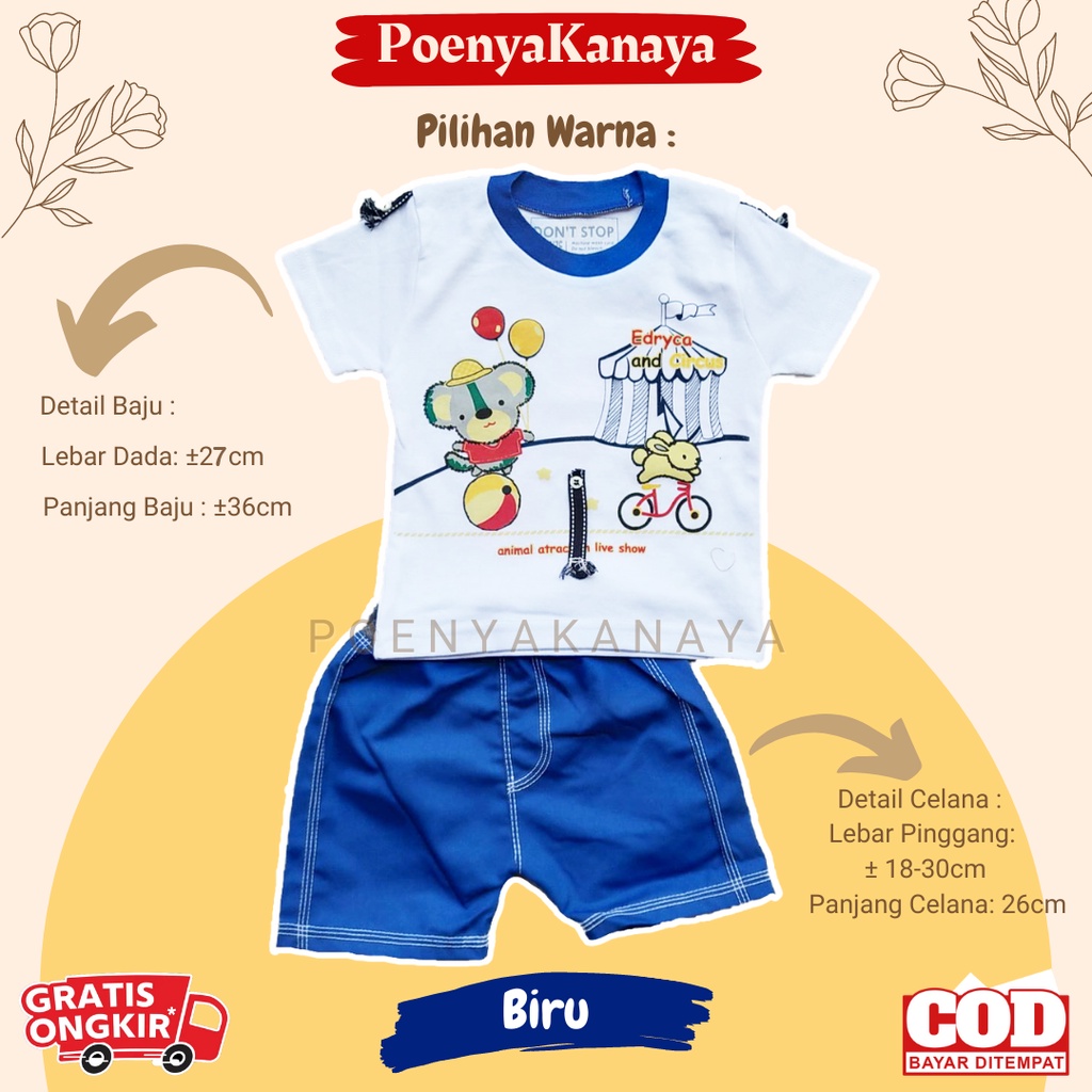 Setelan Baju Bayi Pendek Laki - Laki CIRCUS Don't Stop 3-12 Bulan STL58