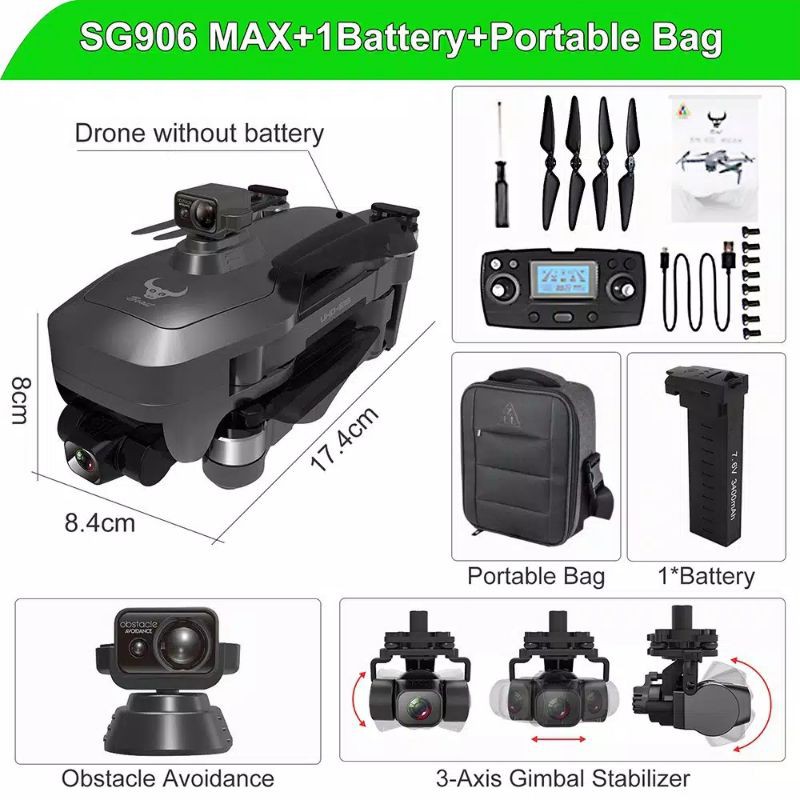 cod drone GPS murah lipat zllrc sg906 max 3axis plus eis gimbal