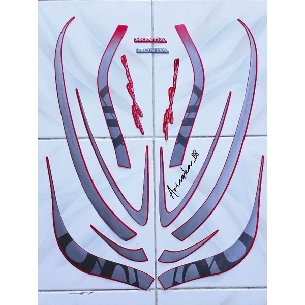 striping scopy 2020 merah stylish | stiker bodi scoopy stylish new merah dof