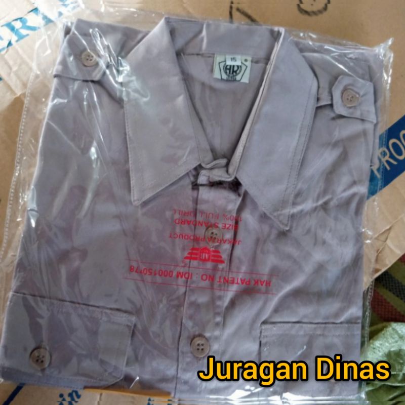 Atasan baju pdh satpam coklat terbaru merk AR lengan pendek