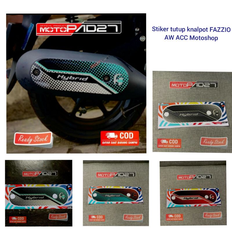Stiker tutup knalpot FAZZIO 2022 Cover knalpot FAZZIO premium