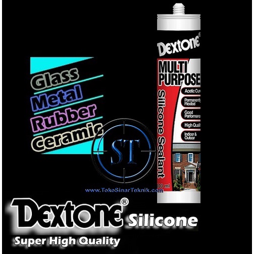 Lem Dextone Acetic Silicon Sealant Sealent Lem Kaca Silen Asam Multi Purpose LemTembak Akuarium Warna Clear / White / Black