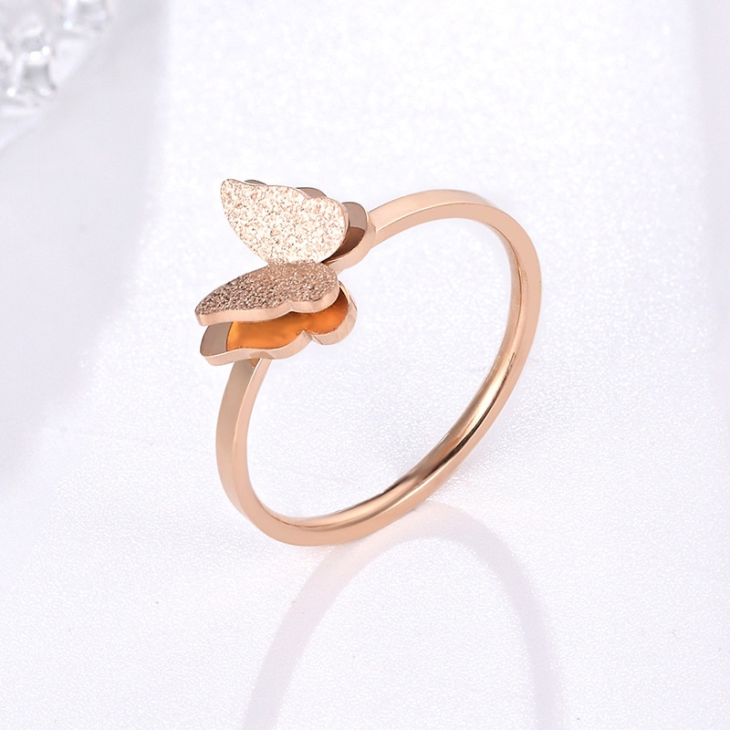 Cincin Bentuk Kupu-Kupu Bahan Titanium Untuk Wanita