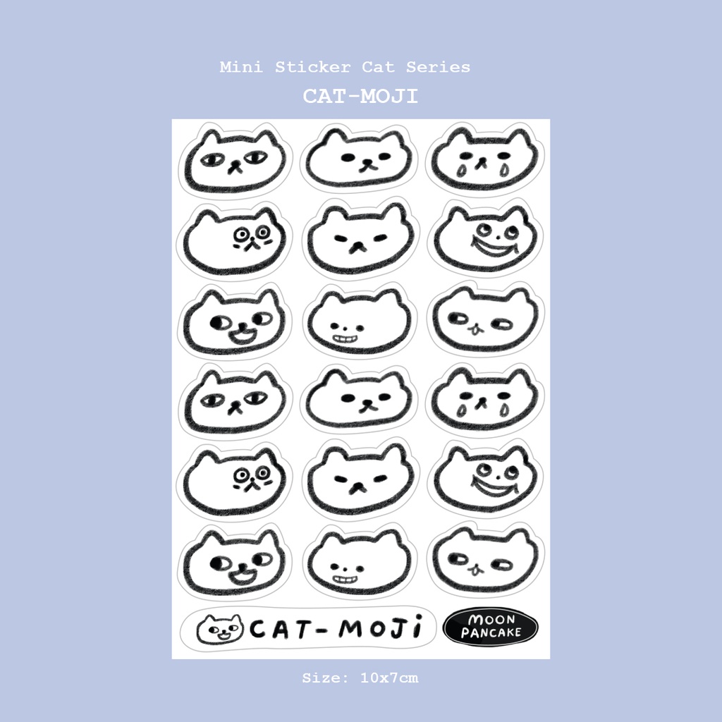 

Moon Pancake Mini Sticker - Cat-moji (Stiker Emoji Wajah Ekspresi Kucing)